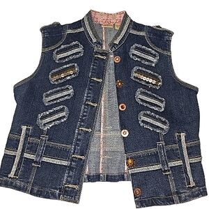 Ruff Hewn Denim Embellished Vest L